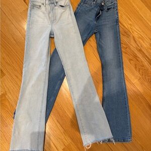 Stylish Women's Blue and Light Blue Jeans size 23 two pairs